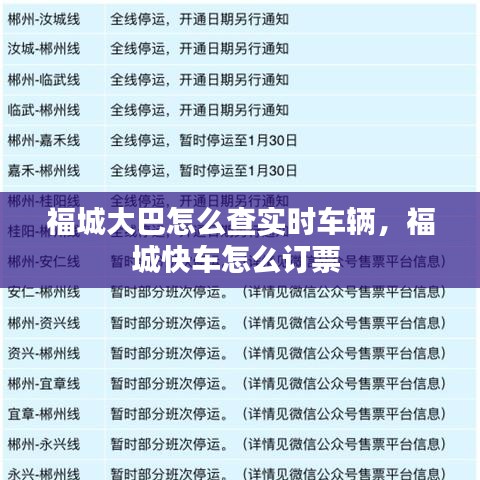 福城大巴怎么查實(shí)時(shí)車輛，福城快車怎么訂票 