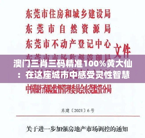 澳門三肖三碼精準100%黃大仙：在這座城市中感受靈性智慧與人文魅力的交輝共鳴