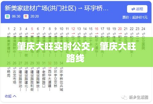 肇慶大旺實(shí)時(shí)公交，肇慶大旺路線 