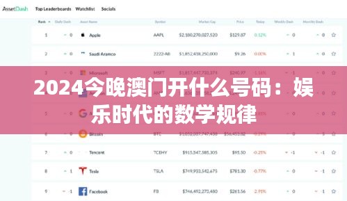 2024今晚澳門開什么號碼：娛樂時代的數(shù)學規(guī)律