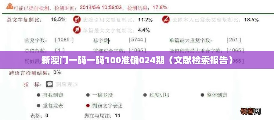新澳門(mén)一碼一碼100準(zhǔn)確024期（文獻(xiàn)檢索報(bào)告）