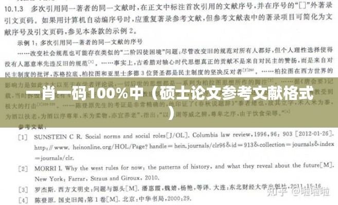 一肖一碼100%中（碩士論文參考文獻(xiàn)格式）