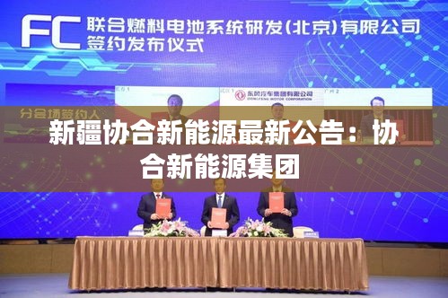 新疆協(xié)合新能源最新公告：協(xié)合新能源集團(tuán) 