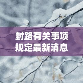 封路有關(guān)事項(xiàng)規(guī)定最新消息：封路是什么意思 