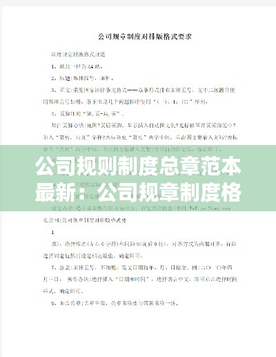 公司規(guī)則制度總章范本最新：公司規(guī)章制度格式排版 
