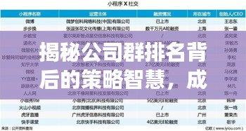 揭秘公司群排名背后的策略智慧，成功背后的秘密探究