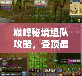 巔峰秘境組隊攻略，登頂最新指南！