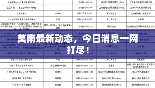 莫南最新動態(tài)，今日消息一網(wǎng)打盡！