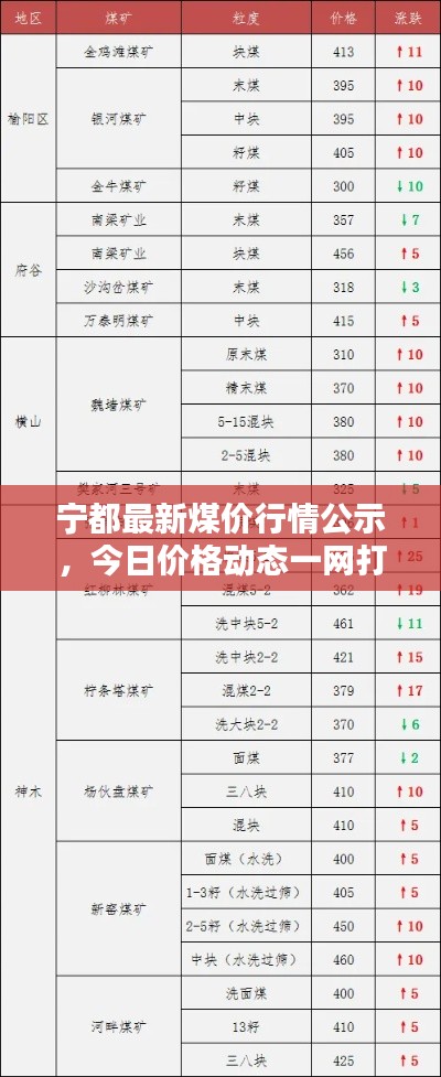 寧都最新煤價(jià)行情公示，今日價(jià)格動(dòng)態(tài)一網(wǎng)打盡