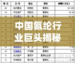 中國氨綸行業(yè)巨頭揭秘，前十名公司排名榜單！