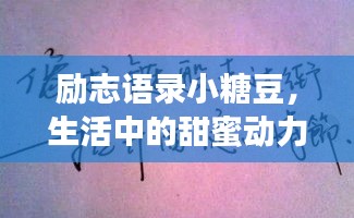 勵志語錄小糖豆，生活中的甜蜜動力源泉
