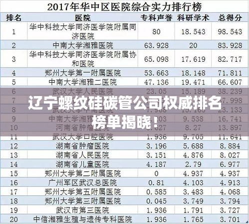 遼寧螺紋硅碳管公司權(quán)威排名榜單揭曉！